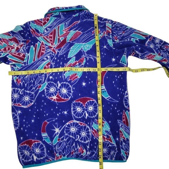 Patagonia Synchilla Pullover Jacket Womens Small Snap T Moon Owl Blue Fleece GUC - Picture 12 of 16